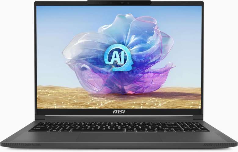 Ноутбук игровой MSI Creator 16 AI Studio A1VIG-060RU 16", IPS, Intel Core Ultra 9 185H 2.3ГГц, 16-ядерный, 64ГБ DDR5, 2ТБ SSD,  NVIDIA GeForce  RTX 4090 для ноутбуков - 16 ГБ, Windows 11 Pro, серый [9